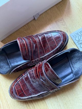 LOEWE Zapatos Marrones Cocodrilo Hombre Talla 40