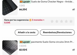 Suelo Goma Negro Antideslizante 2 rollos de 5 mt
