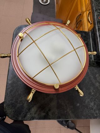Lámpara náutica vintage madera y metal