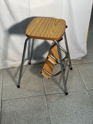 Silla Escalera Vintage Madera y Metal