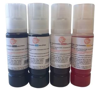 Pack 4 Botellas DE Tinta Comestible para Impresora