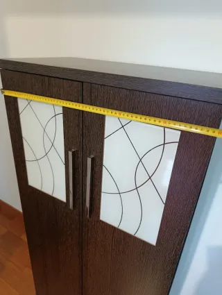 Mueble Zapatero Madera y Cristal