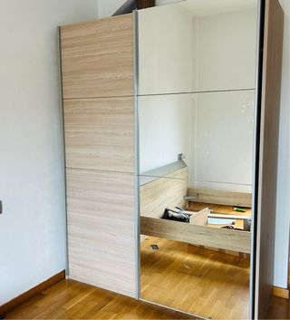 Armario doble madera y cristal