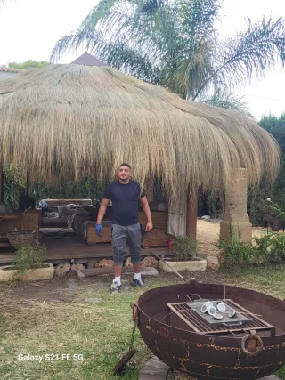 Pérgola de brezo y madera