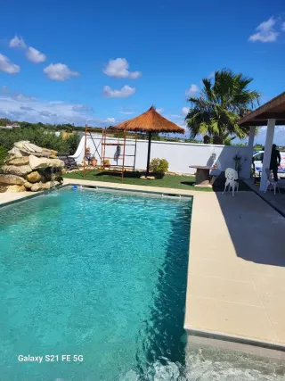 Pérgola de brezo y madera