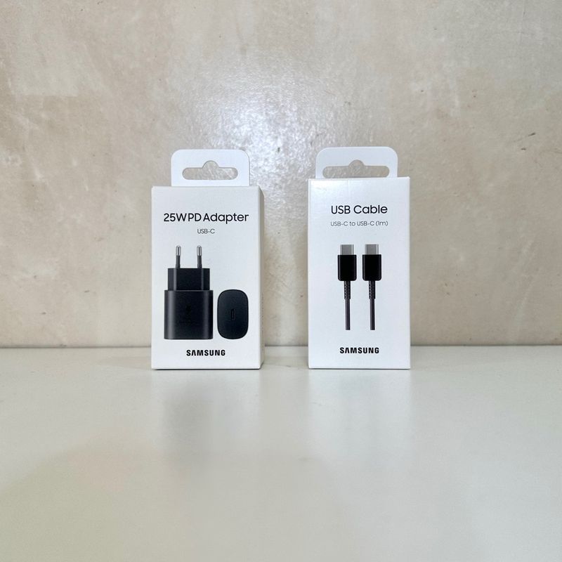 Cargador Samsung 25W con cable Negro Ultrarápido