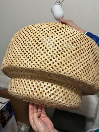 Lámpara de techo de mimbre natural