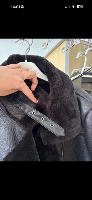 Chaqueta Biker Doble Faz Piel Negra