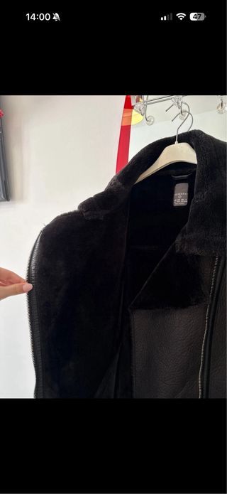 Chaqueta Biker Doble Faz Piel Negra