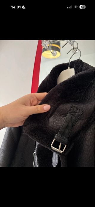 Chaqueta Biker Doble Faz Piel Negra