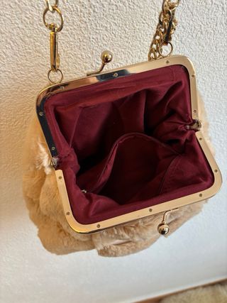 Bolso pelo beige cadena