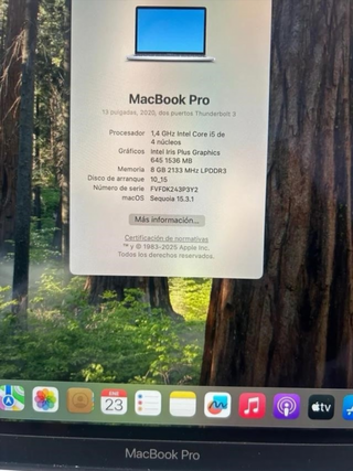 MacBook Pro 2020 1.4 GHz i5 4 núcleos 8GB