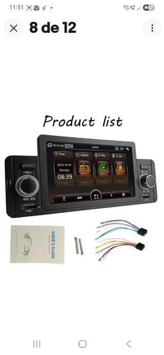 Radio Coche Pantalla 5.1 Bluetooth Mirror Link