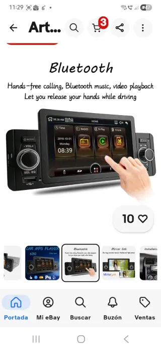 Radio Coche Pantalla 5.1 Bluetooth Mirror Link