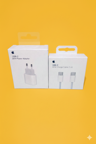 Cargador Apple y Cable tipo C
