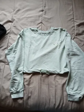 Sudadera crop verde talla M