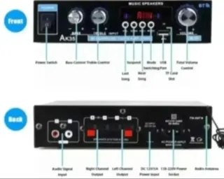Amplificador Audio AK35 Bluetooth 800W + Mando