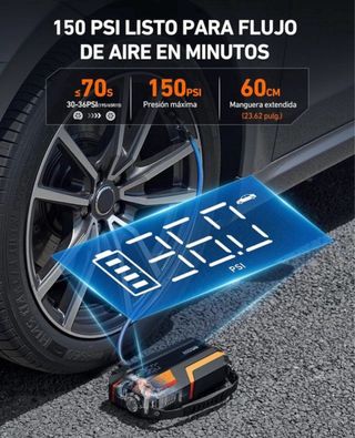 Arrancador Coche 5000A + Compresor Aire 150PSI