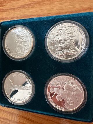 Colección 4 Monedas Plata Velázquez