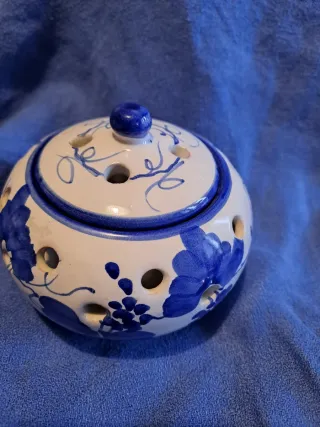 Barattolo Vietri Ceramica Blu Bianco