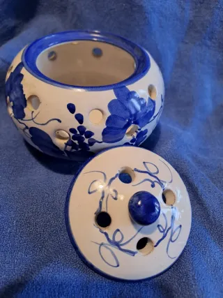 Barattolo Vietri Ceramica Blu Bianco