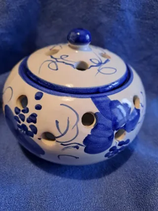 Barattolo Vietri Ceramica Blu Bianco