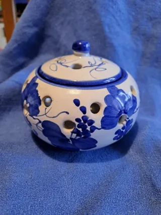 Barattolo Vietri Ceramica Blu Bianco