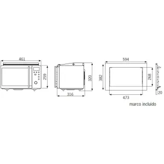 Microondas Integrable Mepamsa Grill 17L