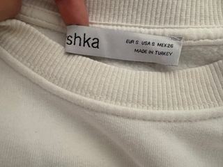 Sudadera Bershka Blanca Estampado Ave