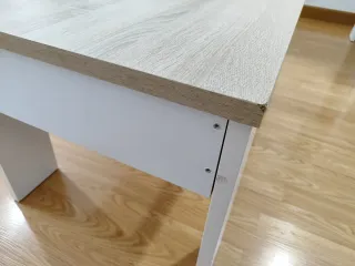 Mesa de centro elevable madera y blanca