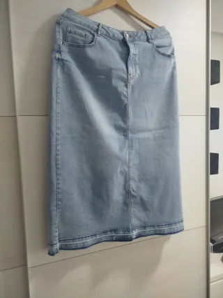 Falda vaquera larga azul