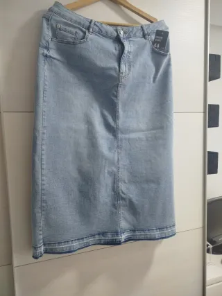 Falda vaquera larga azul