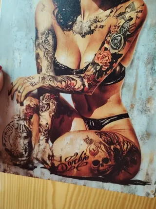 Cartel Metal Pin-up 20x30cm con tara