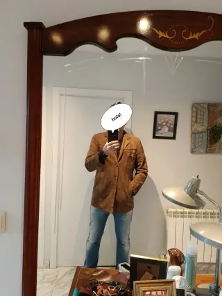 Chaqueta americana de ante marrón