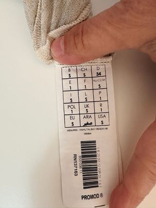 Camiseta tirantes algodón Promod beige