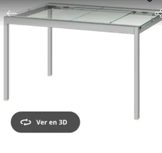 Mesa extensible IKEA GLIVARP cristal metal