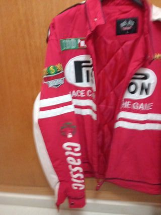 Chaqueta de moto estilo racing roja
