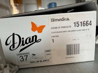 Zapato Dian Blanco Cierre Velcro Talla 37