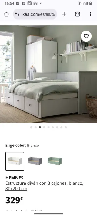 Estructura diván HEMNES IKEA 80x200cm