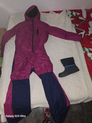 Mono de nieve rosa y azul Talla 14