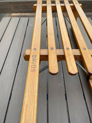 TRINEO DE MADERA ANTIGUO MARCA DAVOS