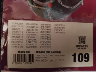 Cadenas de nieve 12mm para SUV