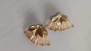 Pendientes vintage Bella Perlina hojas abanico