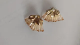 Pendientes vintage Bella Perlina hojas abanico