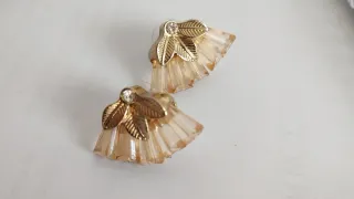 Pendientes vintage Bella Perlina hojas abanico