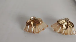 Pendientes vintage Bella Perlina hojas abanico