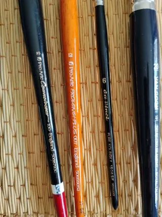 Set de 6 Pinceles de Artista  1 Bote color al oleo