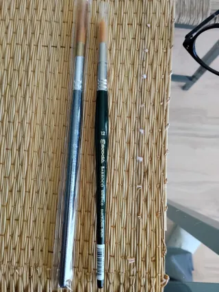 Set de 6 Pinceles de Artista  1 Bote color al oleo