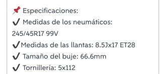 Se venden llamtas con neumáticos muy nuevos.