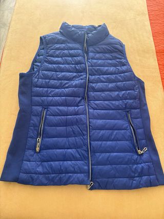 Chaleco acolchado azul mujer